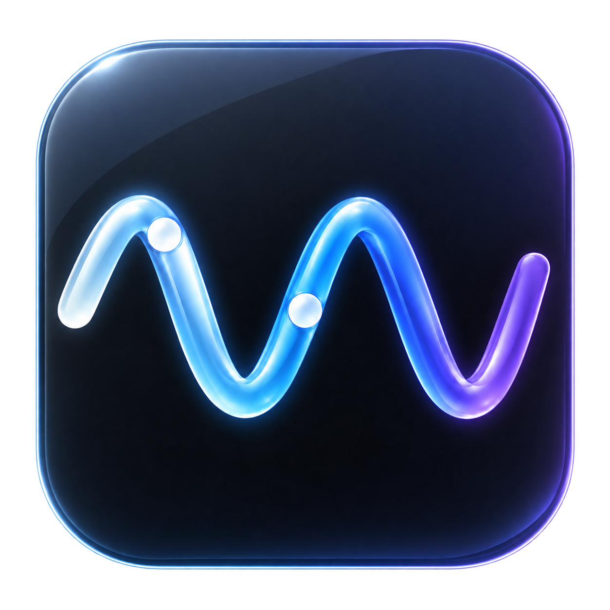 Theremin app icon showing a luminous MIDI waveform